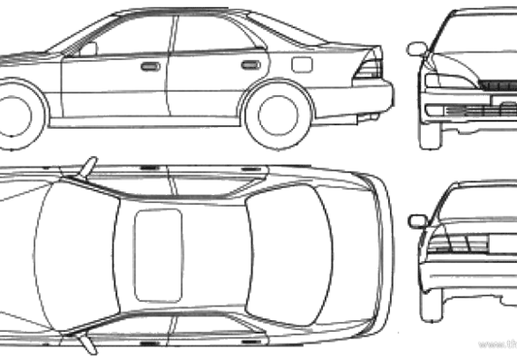 Lexus ES300 (1993) - Лексус - чертежи, габариты, рисунки автомобиля