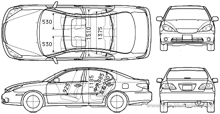 Lexus ES300 (2005) - Лексус - чертежи, габариты, рисунки автомобиля