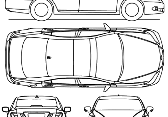 Lexus ES 350 (2010) - Лексус - чертежи, габариты, рисунки автомобиля