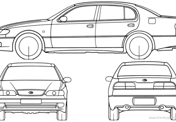 Lexus GS300 (1993) - Лексус - чертежи, габариты, рисунки автомобиля