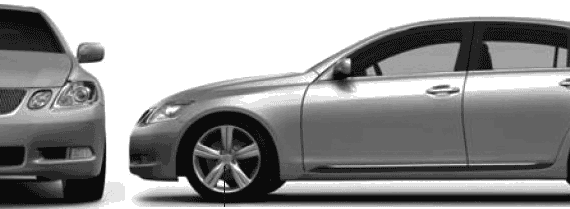 Lexus GS (2005) - Лексус - чертежи, габариты, рисунки автомобиля