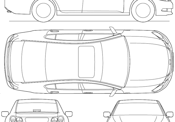 Lexus GS (2007) - Лексус - чертежи, габариты, рисунки автомобиля