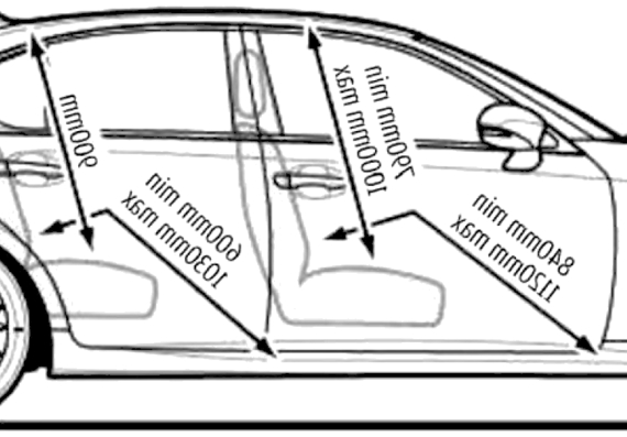 Lexus GS (2012) - Лексус - чертежи, габариты, рисунки автомобиля