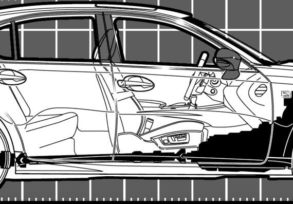 Lexus GS 350F (2013) - Лексус - чертежи, габариты, рисунки автомобиля