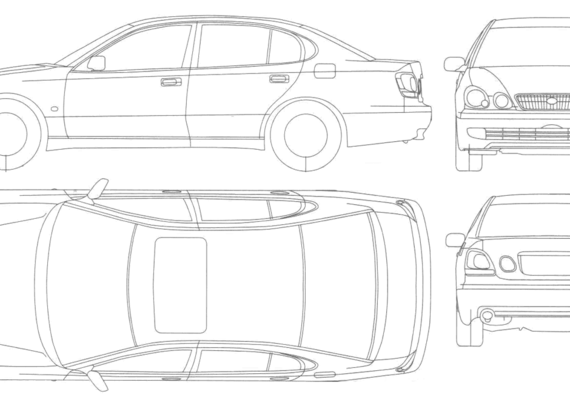 Lexus GS 430 - Лексус - чертежи, габариты, рисунки автомобиля