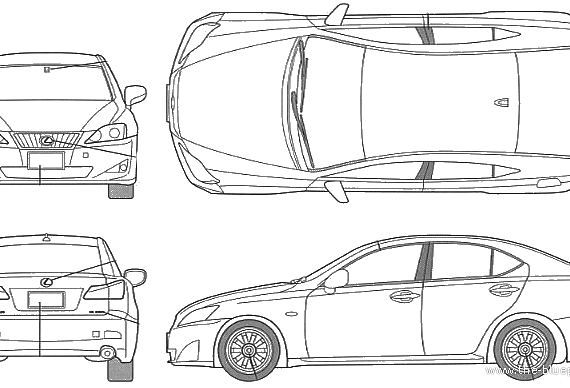 Lexus IS250 - Lexus - drawings, dimensions, figures of the car