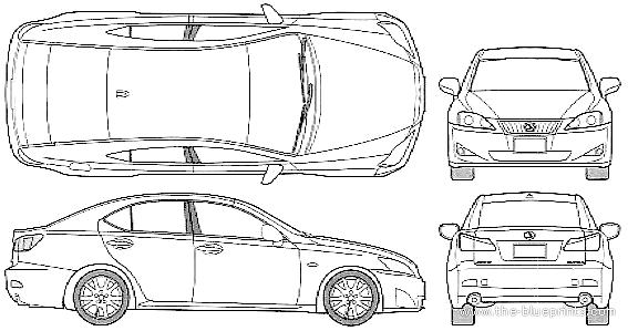 Lexus IS350 (2006) - Лексус - чертежи, габариты, рисунки автомобиля