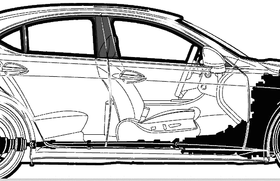 Lexus IS 350 (2006) - Лексус - чертежи, габариты, рисунки автомобиля