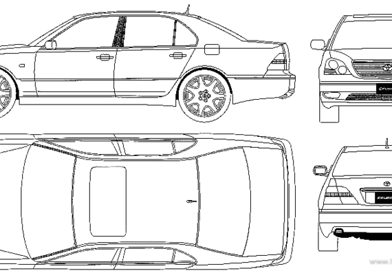 Lexus LS430 (2003) - Лексус - чертежи, габариты, рисунки автомобиля