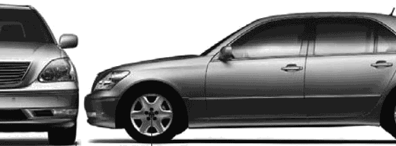 Lexus LS (2005) - Лексус - чертежи, габариты, рисунки автомобиля