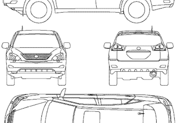 Lexus RX (2007) - Лексус - чертежи, габариты, рисунки автомобиля