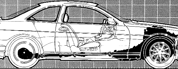 Lexus SC400 (1992) - Лексус - чертежи, габариты, рисунки автомобиля