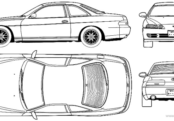 Lexus SC400 (1993) - Лексус - чертежи, габариты, рисунки автомобиля