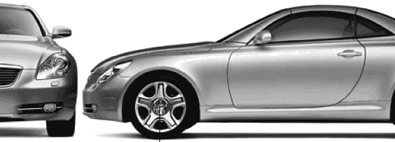Lexus SC (2005) - Лексус - чертежи, габариты, рисунки автомобиля
