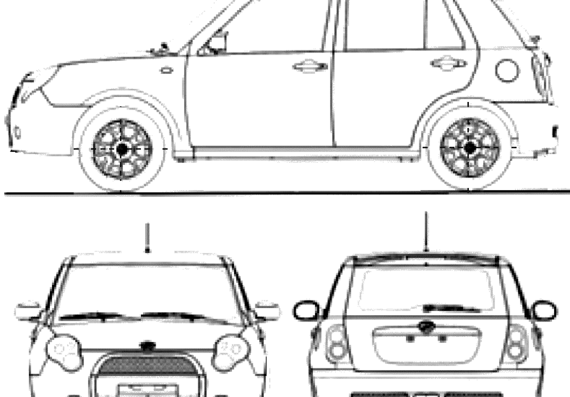 Lifan LF 320 (2013) - Разные автомобили - чертежи, габариты, рисунки автомобиля