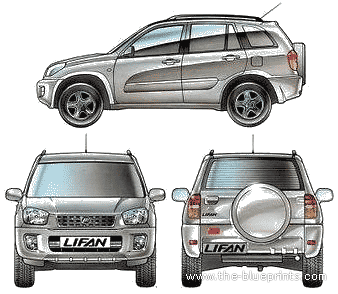 Lifan SUV (Toyota RAV4) (2009) - Разные автомобили - чертежи, габариты, рисунки автомобиля
