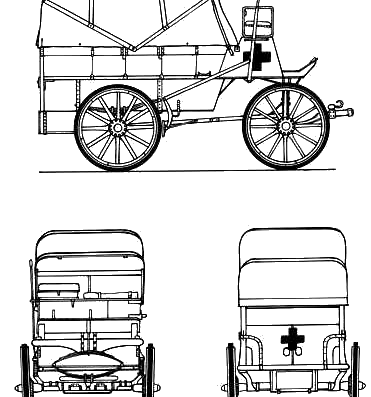 Light Ambulance Mk.I (1914) - Different cars - drawings, dimensions, pictures of the car