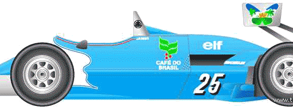 Ligier-Ford JS21 F1 GP 198 - Форд - чертежи, габариты, рисунки автомобиля