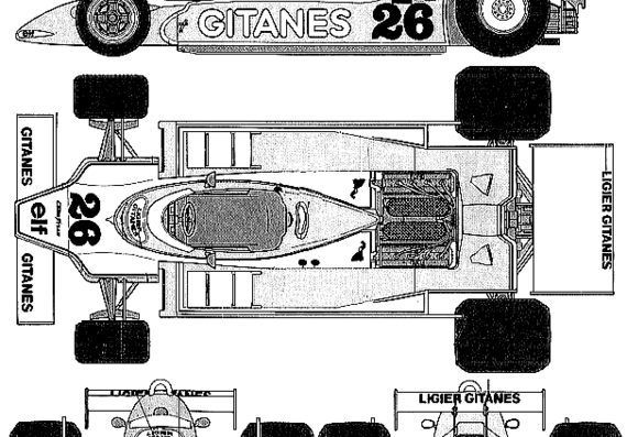 Ligier JS11 Ford F1 GP (1979) - Разные автомобили - чертежи, габариты, рисунки автомобиля
