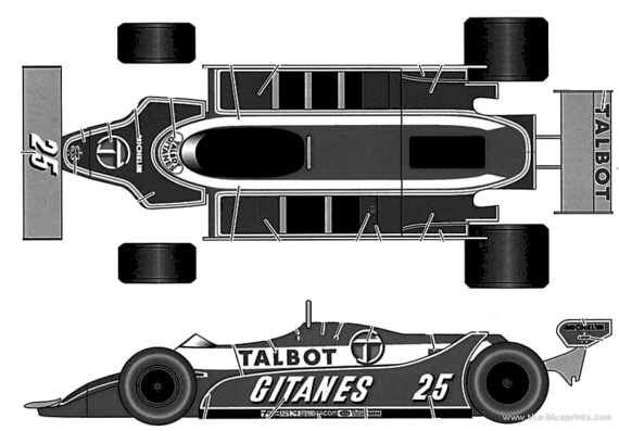 Ligier JS17 F1 GP (1981) - Разные автомобили - чертежи, габариты, рисунки автомобиля