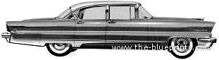 Lincoln Capri 4-Door Sedan (1956) - Линкольн - чертежи, габариты, рисунки автомобиля