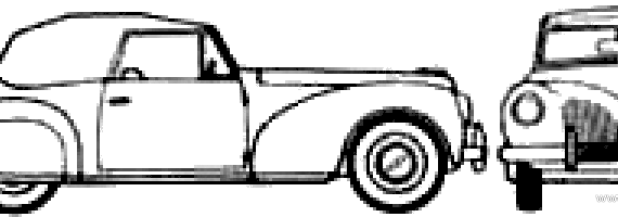 Lincoln Continental Convertible Coupe (1940) - Lincoln - drawings, dimensions, pictures of the car