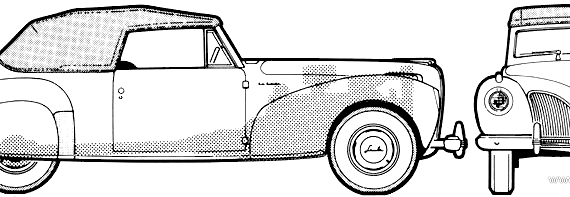 Lincoln Continental Convertible Coupe (1941) - Lincoln - drawings, dimensions, pictures of the car