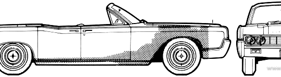 Lincoln Continental Converible Sedan (1967) - Линкольн - чертежи, габариты, рисунки автомобиля