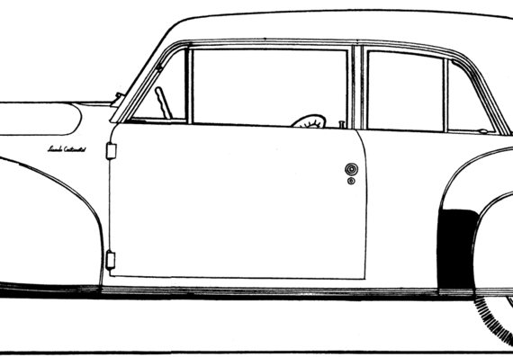 Lincoln Continental Coupe (1940) - Линкольн - чертежи, габариты, рисунки автомобиля
