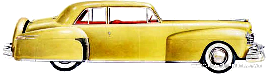 Lincoln Continental Coupe (1947) - Линкольн - чертежи, габариты, рисунки автомобиля