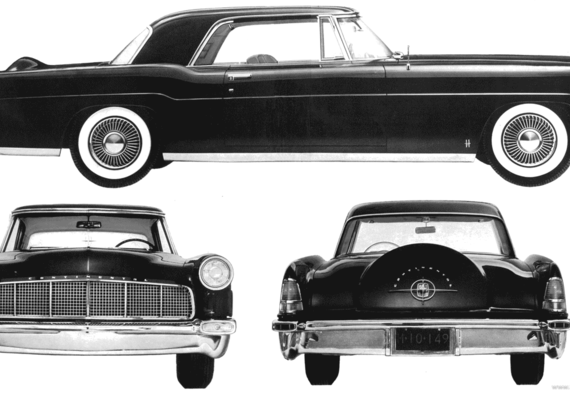 Lincoln Continental Mark II (1956) - Линкольн - чертежи, габариты, рисунки автомобиля