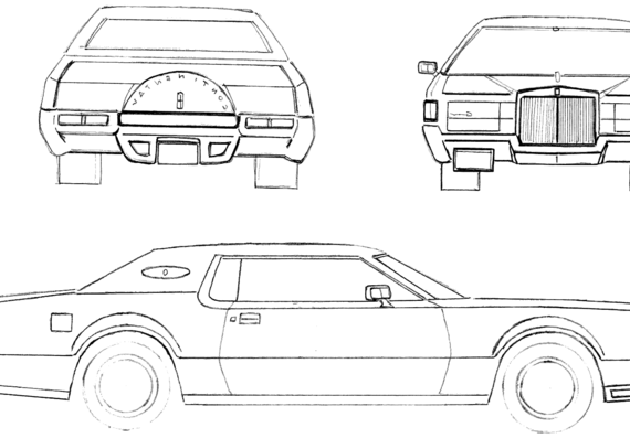 Lincoln Continental Mark IV (1972) - Линкольн - чертежи, габариты, рисунки автомобиля