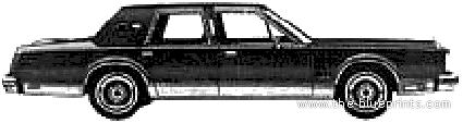 Lincoln Continental Mark VI Sedan (1980) - Линкольн - чертежи, габариты, рисунки автомобиля