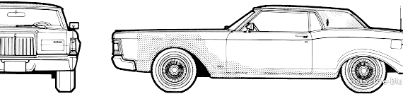 Lincoln Continental Matk III (1969) - Линкольн - чертежи, габариты, рисунки автомобиля