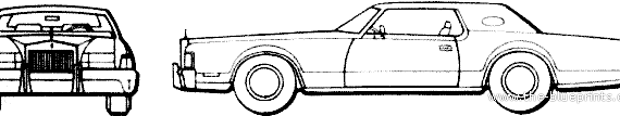 Lincoln Continental Matk IV (1973) - Линкольн - чертежи, габариты, рисунки автомобиля