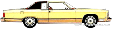 Lincoln Continental Town Coupe (1978) - Линкольн - чертежи, габариты, рисунки автомобиля