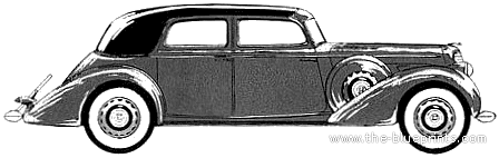 Lincoln LeBaron Convertible Sedan (1936) - Линкольн - чертежи, габариты, рисунки автомобиля
