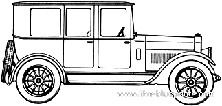 Lincoln V8 (1920) - Линкольн - чертежи, габариты, рисунки автомобиля