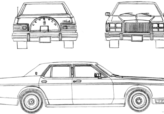 Lincoln Versailles (1977) - Линкольн - чертежи, габариты, рисунки автомобиля