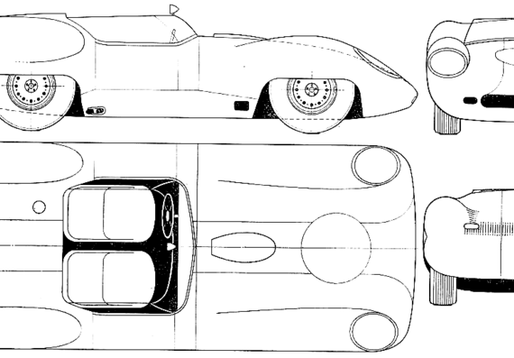 Lister Jaguar GT (1959) - Ягуар - чертежи, габариты, рисунки автомобиля