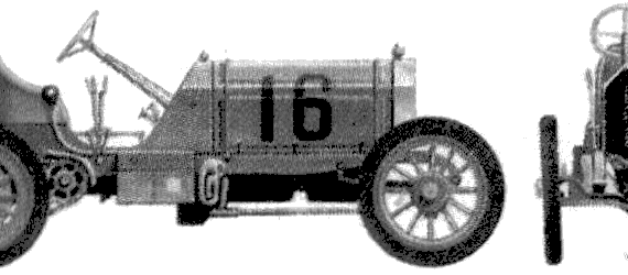 Locomobile Old Sixteen (1908) - Разные автомобили - чертежи, габариты, рисунки автомобиля