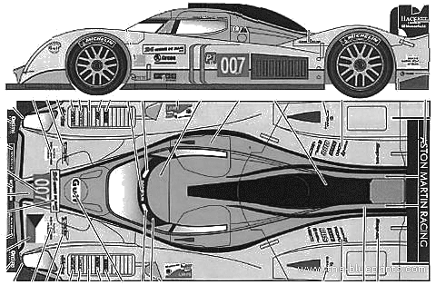 Lola Aston Martin B09-60 Le Mans (2009) - Lola - чертежи, габариты, рисунки автомобиля