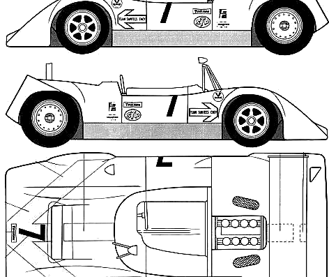 Lola T-160 TS Can-Am (1968) - Lola - чертежи, габариты, рисунки автомобиля
