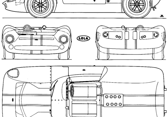 Lola T70 (1965) - Lola - чертежи, габариты, рисунки автомобиля