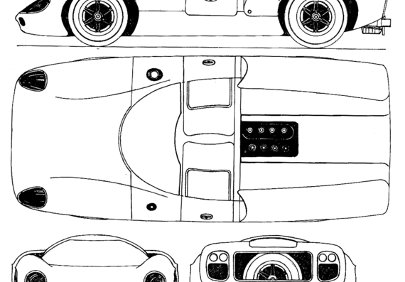 Lola T70 Mk.III Can-Am (1969) - Lola - чертежи, габариты, рисунки автомобиля