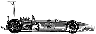 Lotus-Ford 49 F1 GP (1967) - Лотус - чертежи, габариты, рисунки автомобиля