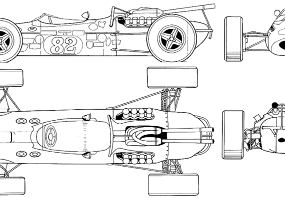 Lotus 38 - Лотус - чертежи, габариты, рисунки автомобиля