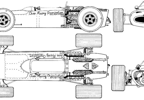 Lotus 43 - Лотус - чертежи, габариты, рисунки автомобиля