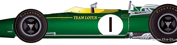 Lotus 43 F1 GP (1966) - Лотус - чертежи, габариты, рисунки автомобиля