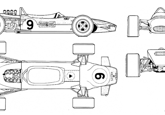 Lotus 49Bb GP - Лотус - чертежи, габариты, рисунки автомобиля